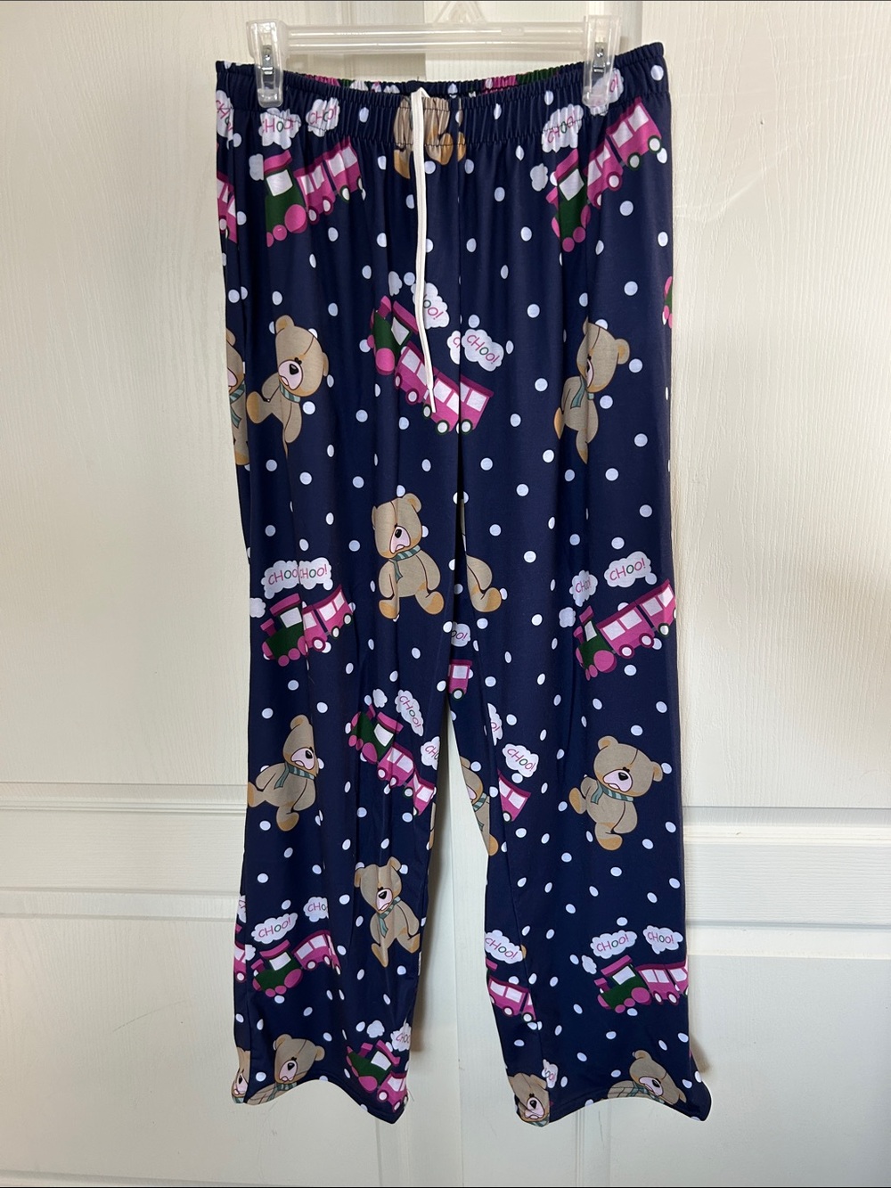 Official K-POP DEMON HUNTERS Navy Teddy Bear & Choo Choo Train Pajama Pants
